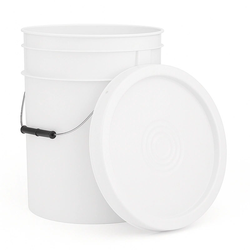 Cubeta de 10 litros grado alimenticio HDPE marca Secchio, resistente y segura para alimentos.