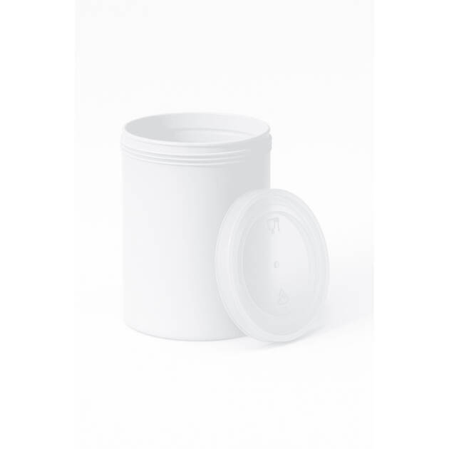 Bote de 1 litro de plástico blanco con tapa hermética marca Secchio