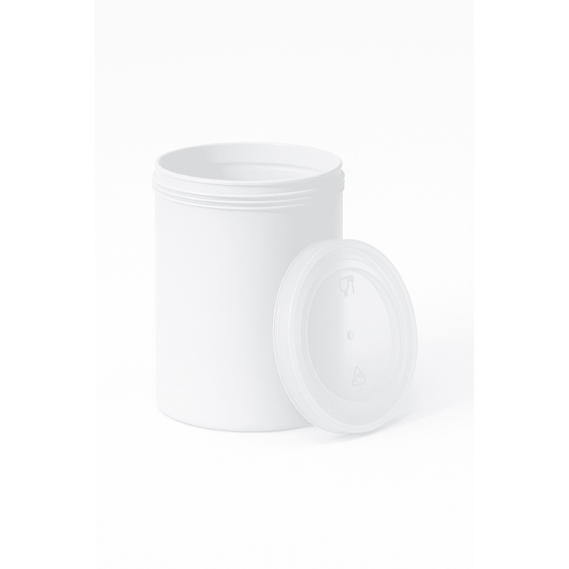 Bote de 1 litro de plástico blanco con tapa hermética marca Secchio