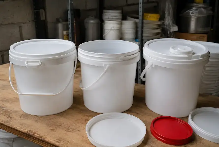 Cubeta de 5 litros con tapón flex grado alimenticio para envasado de miel