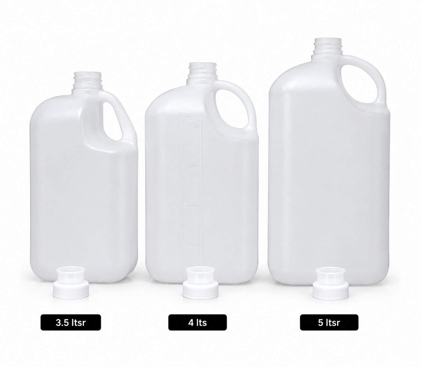 Garrafas 2 - Fábrica de Envases Plásticos Secchio Garrafas de polietileno con tapa y contratapa de 3.5 litros, 4 litros y 5 litros
